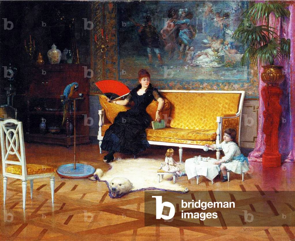 The Doll's Tea Time, 1885 (oil on panel)
