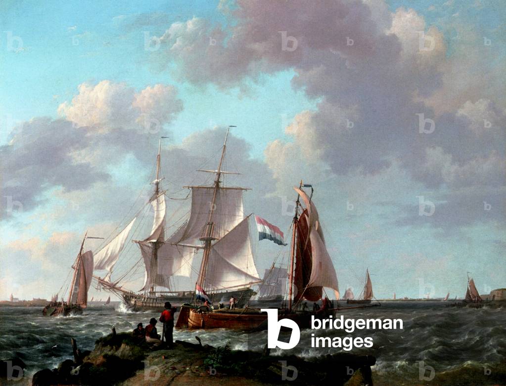 Ships near the coast, 1831 (oil on canvas)