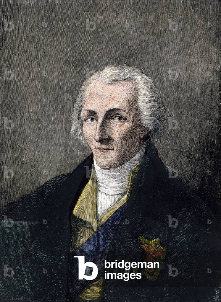 Portrait of Benjamin Thompson, Earl of Rumford (1753 - 1814), American physicist,