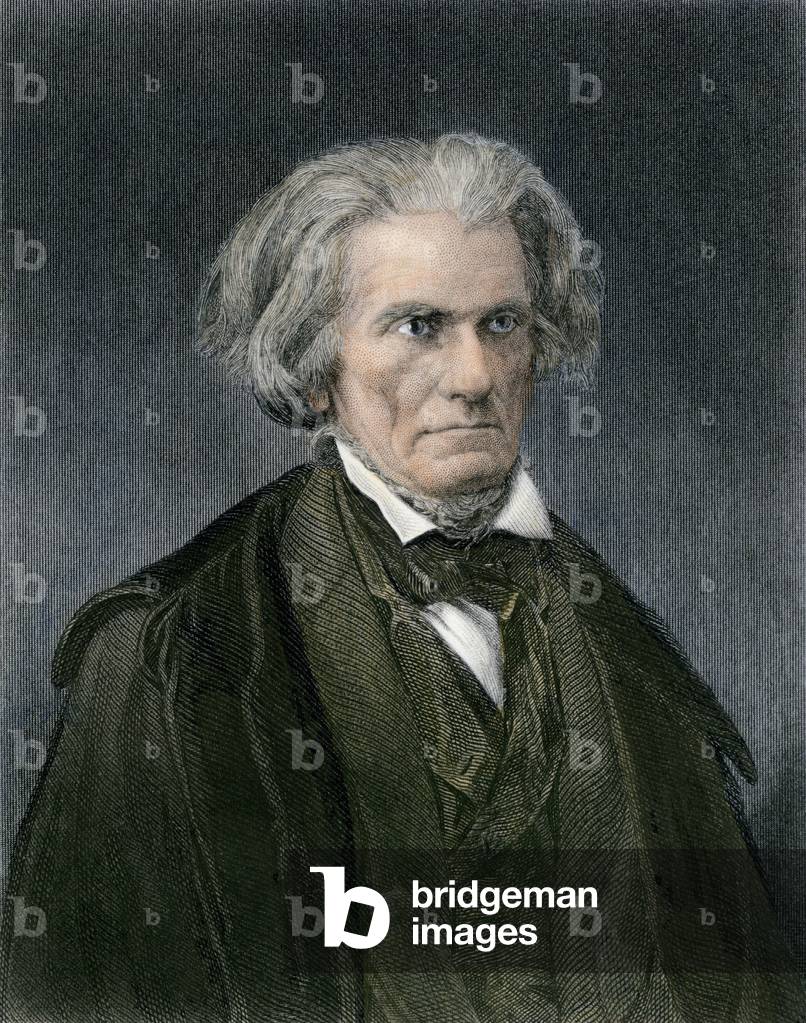 Portrait of John Caldwell Calhoun (1782-1850) American politician. 19th century colour engraving.