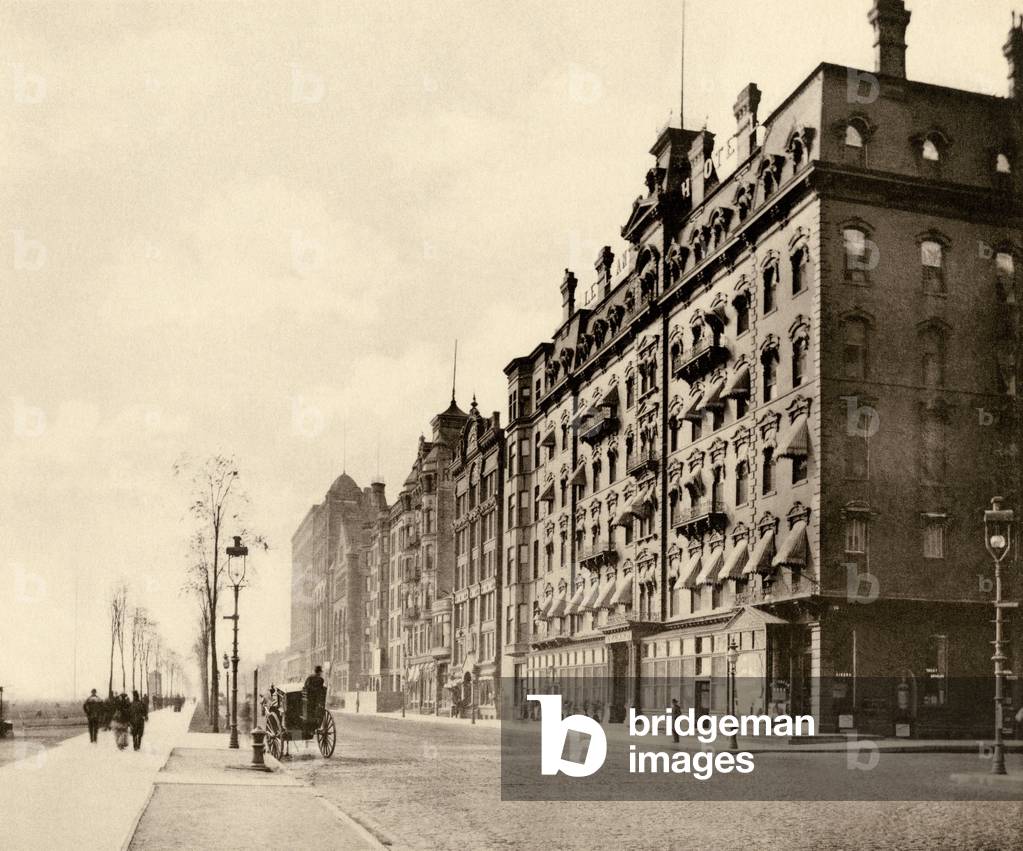 Chicago City Building, United States: Leland Hotel on Michgan Avenue, Chicago, 1890's. Albertype.