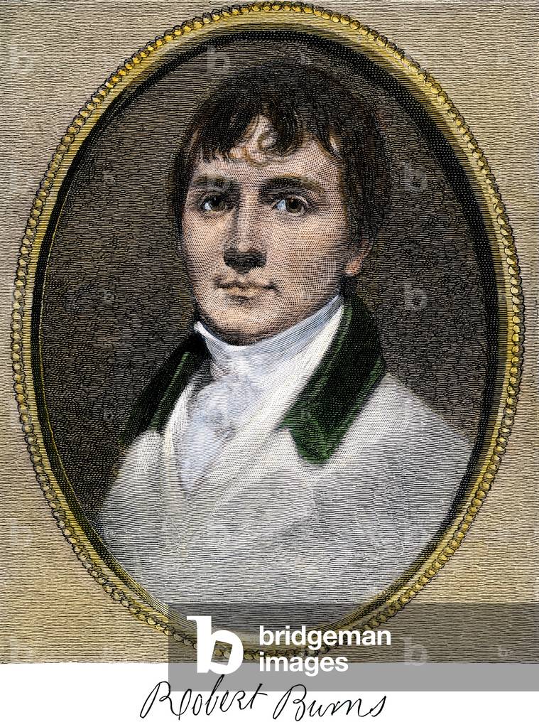 Portrait of Robert Burns (1759-1796), tartan poet.