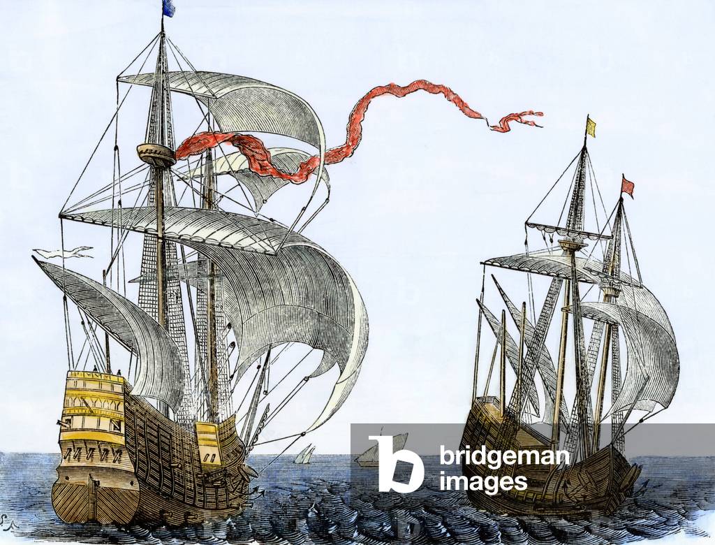 Galery of Dutch trader at the sea, 17th century.