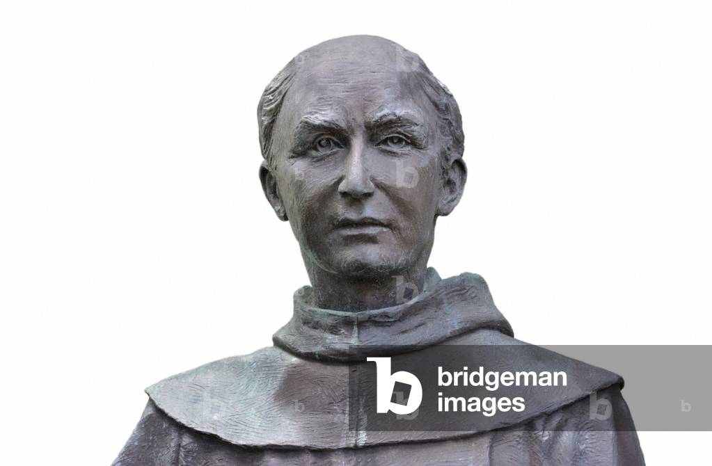 History of Religions: Statue of Pere Junipero Serra, Spanish Franciscan missionary, San Diego Queretaro Mission, Mexico