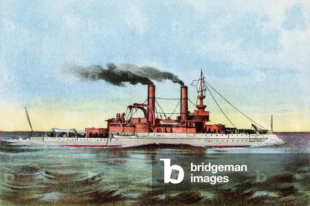 American warship Iowa, circa 1900.