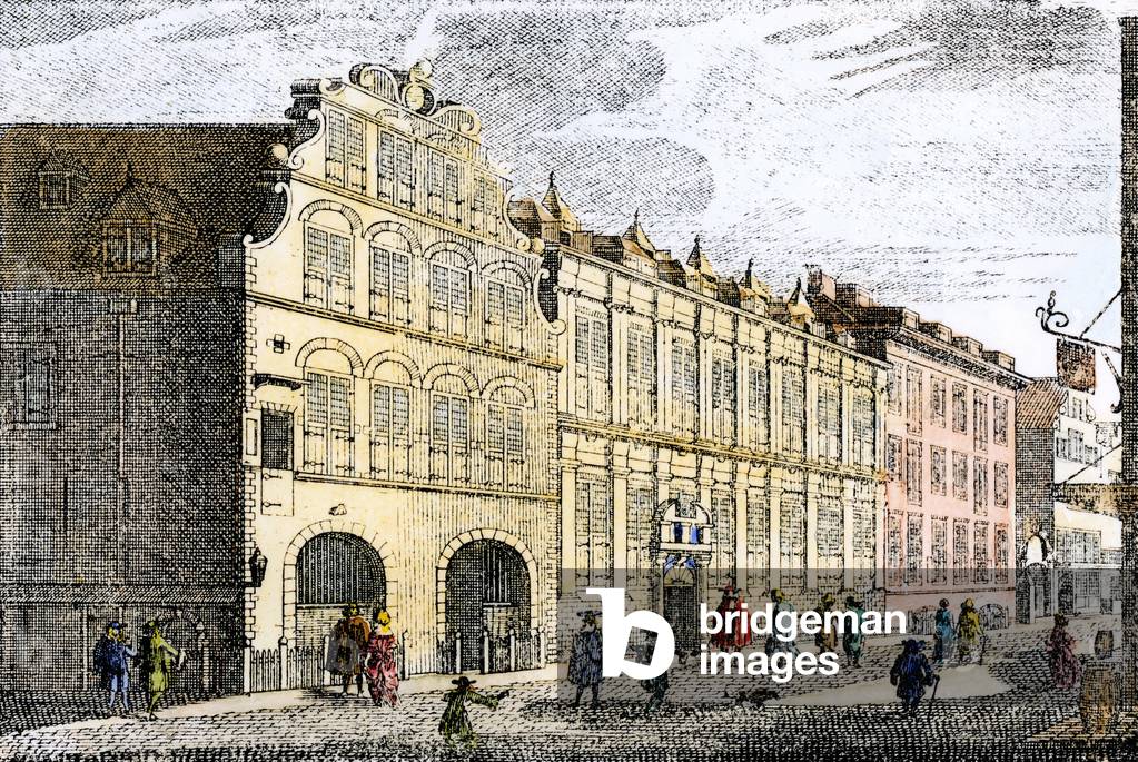 Bild von Gravur "Warenhaus der Niederländischen Ostindien-Kompanie in Amsterdam"