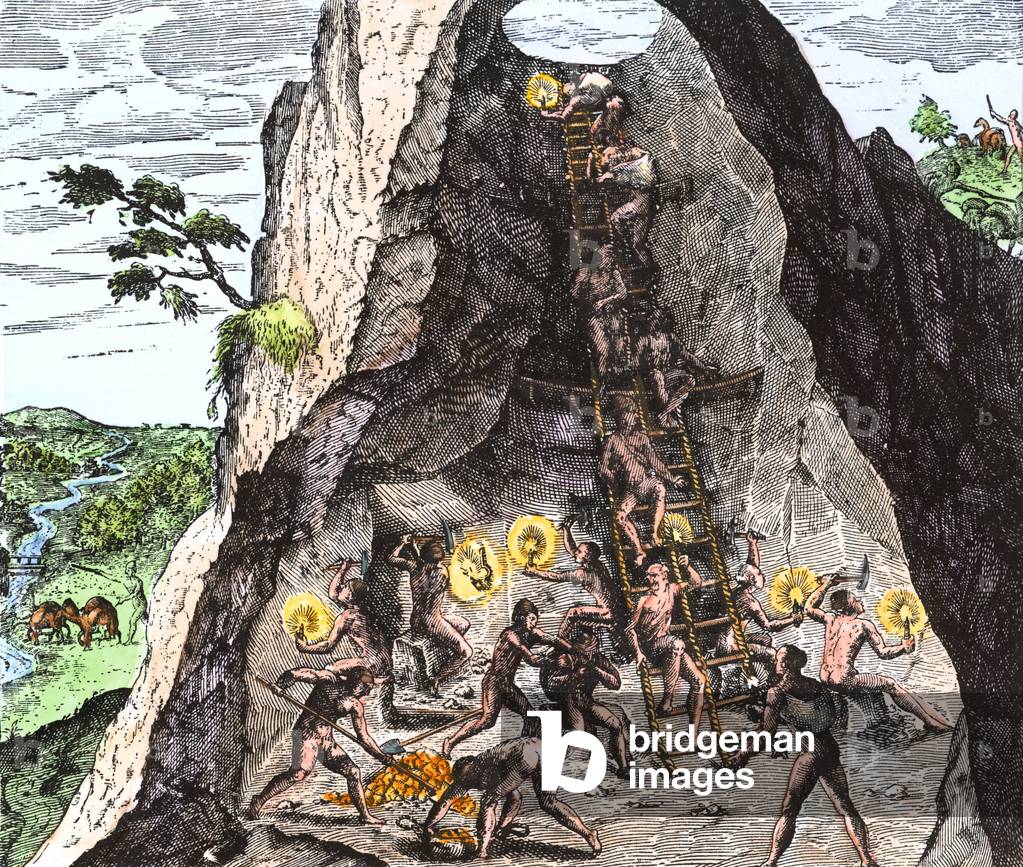 Image Of Exploitation Of Silver Mines Indians Working As Slaves For The