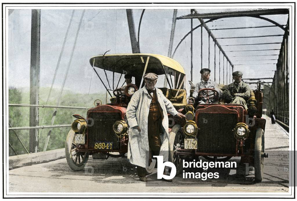 Edison and his assistants leaving Washington for North Carolina to investigate cobalt, 1906.