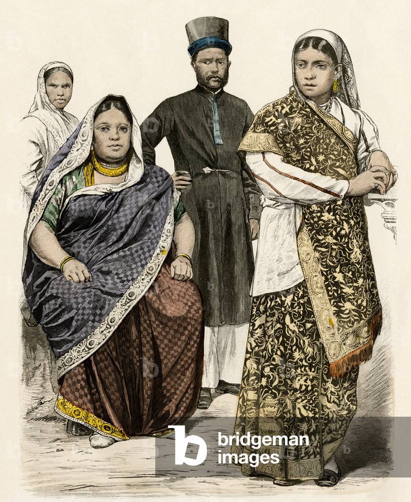 Image de Gravure représentant Population et culture d'Asie : Femme Parsi de Bombay