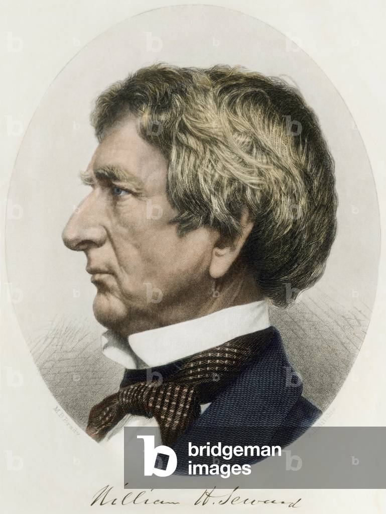 William H Seward portrait, with autograph.