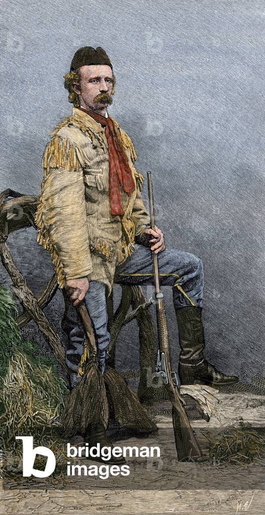 American Civil War (1861-1865), USA: portrait of George Armstrong Custer (1839-1876), American cavalry general. 19th century colour engraving.
