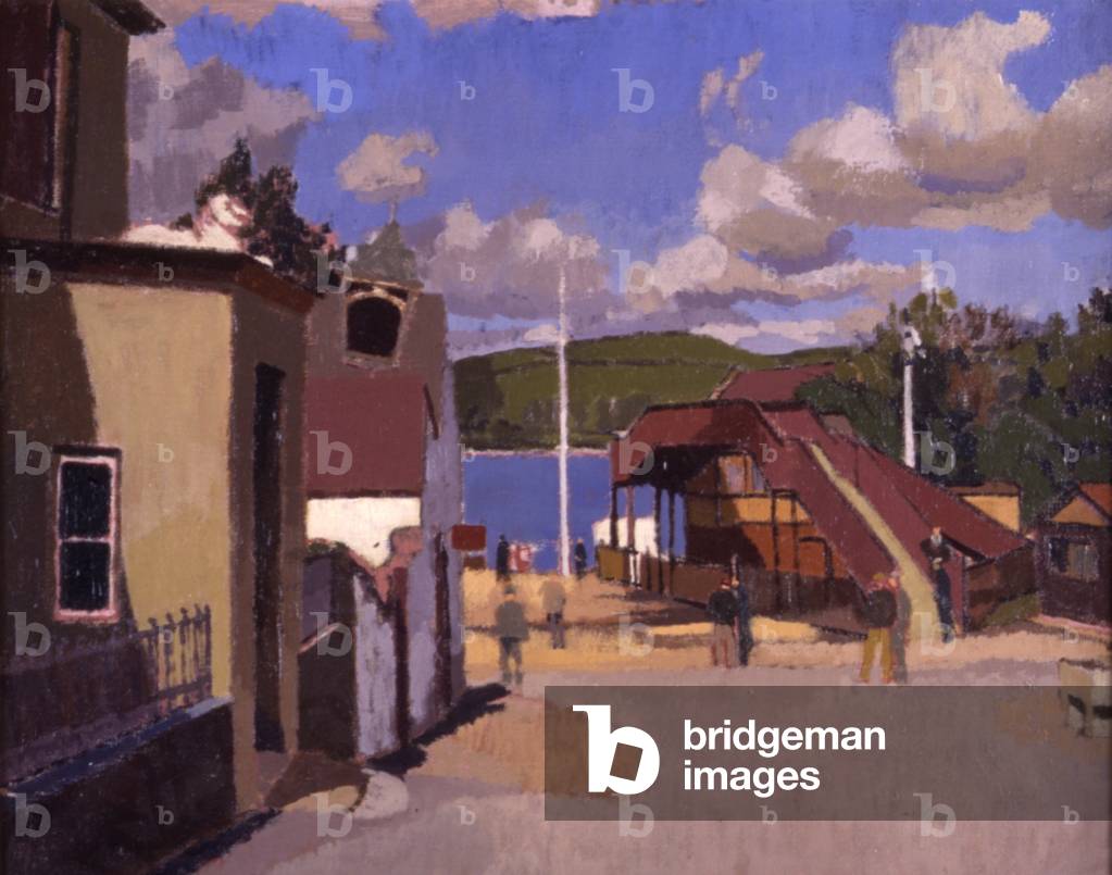 Ferryside Station (oil on canvas)