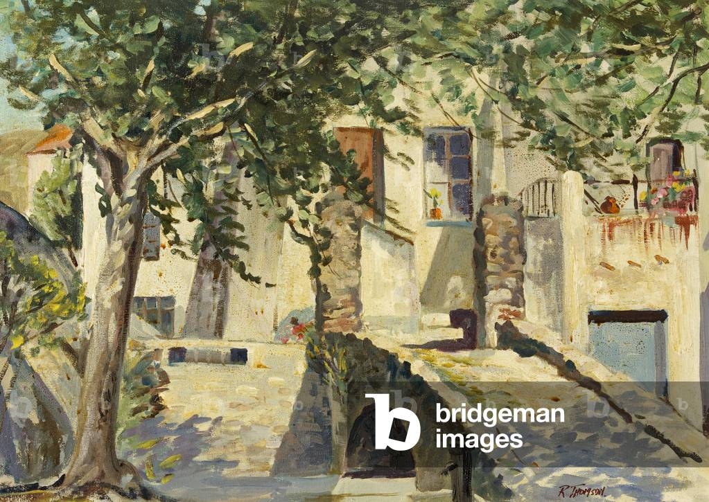 Courtyard - Collioure (oil on board)