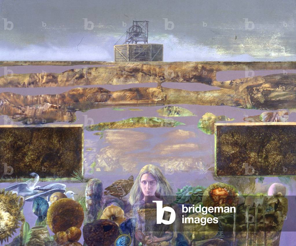 Landscape with Pithead, 1974 (oil on panel)