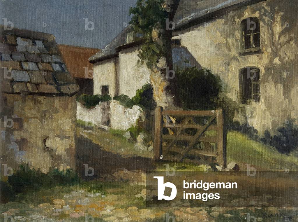 Farm Buildings, Oxwich, 1949 (oil on canvas)