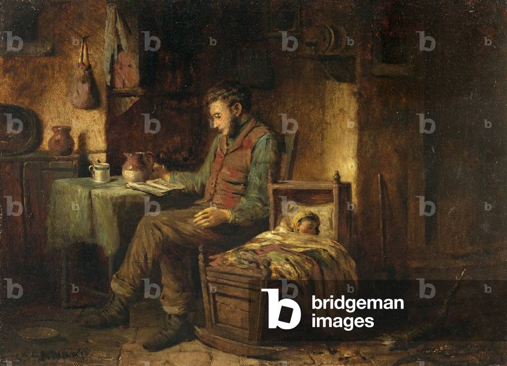 Domestic Scene, c.1850 (oil on canvas)