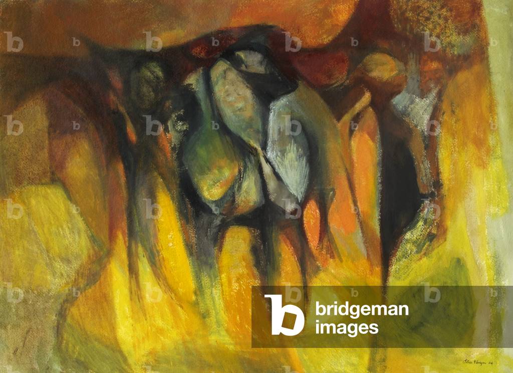 Forms in a Garden, 1964 (oil on paper)