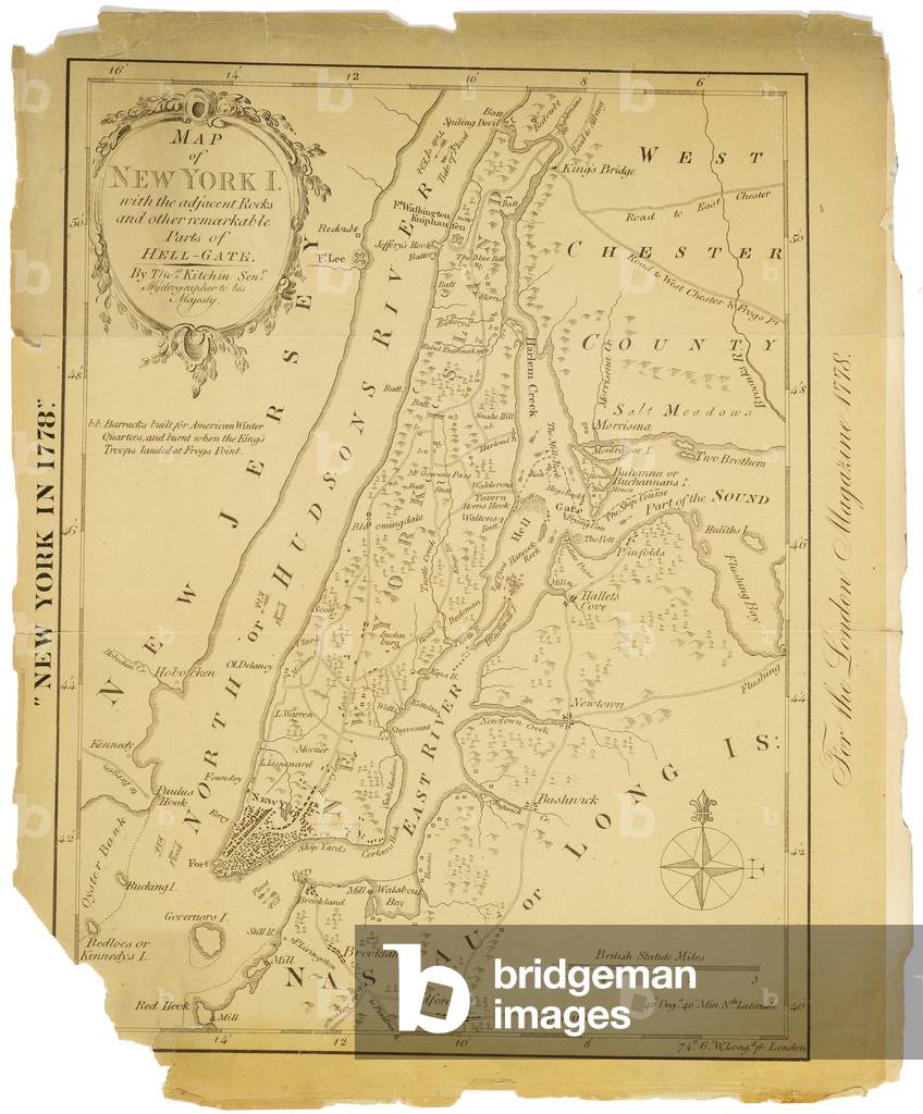 Map of New York Island with the adjacent rocks and other remarkable parts of Hell-Gate., 1778 (black ink on paper)