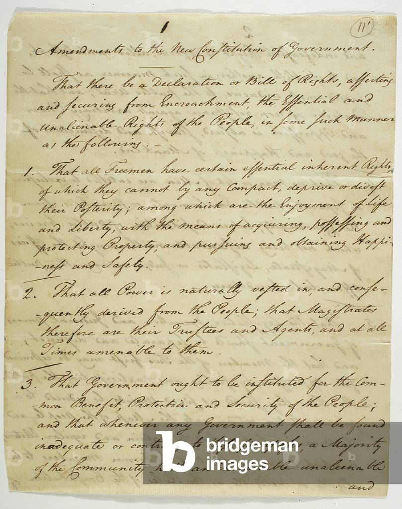 The Bill of Rights, copy signed at Federal Hall, 1789 (ink on paper)