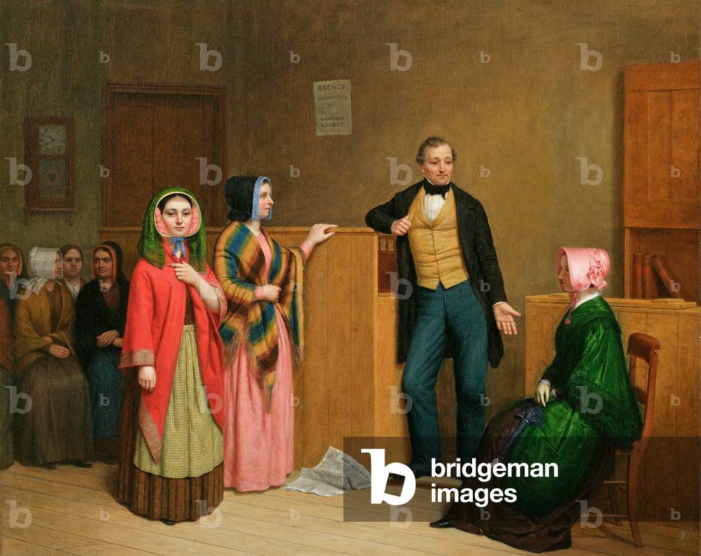 A Female Employment Office (oil on canvas)