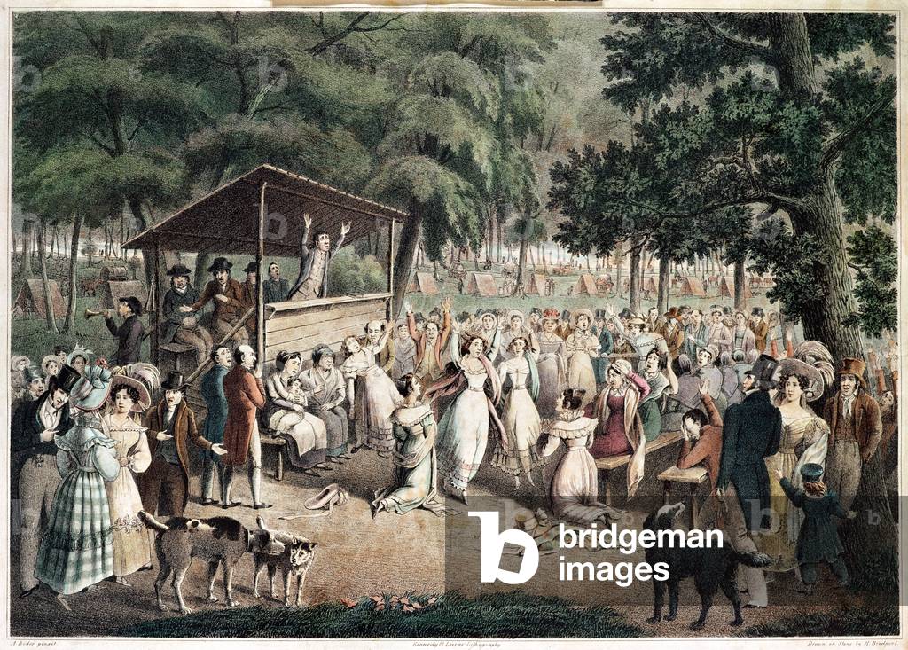 Camp Meeting (colour litho)