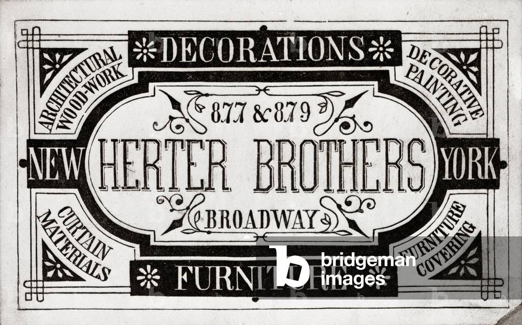 Herter Brothers, Decorations, Furniture, 877 & 879 Broadway, New York (litho [trade card] )