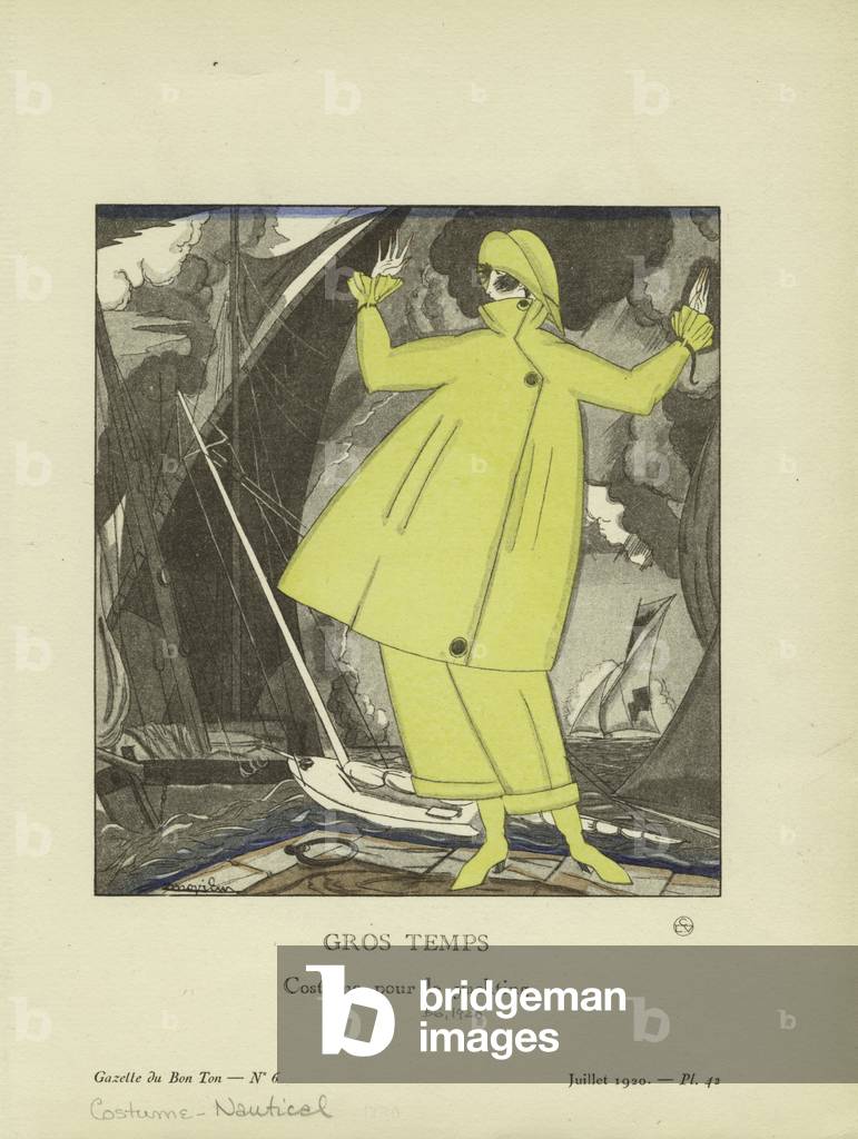 Yachting Costume, illustration from the 'Gazette du Bon Ton', July, 1920 (colour litho)