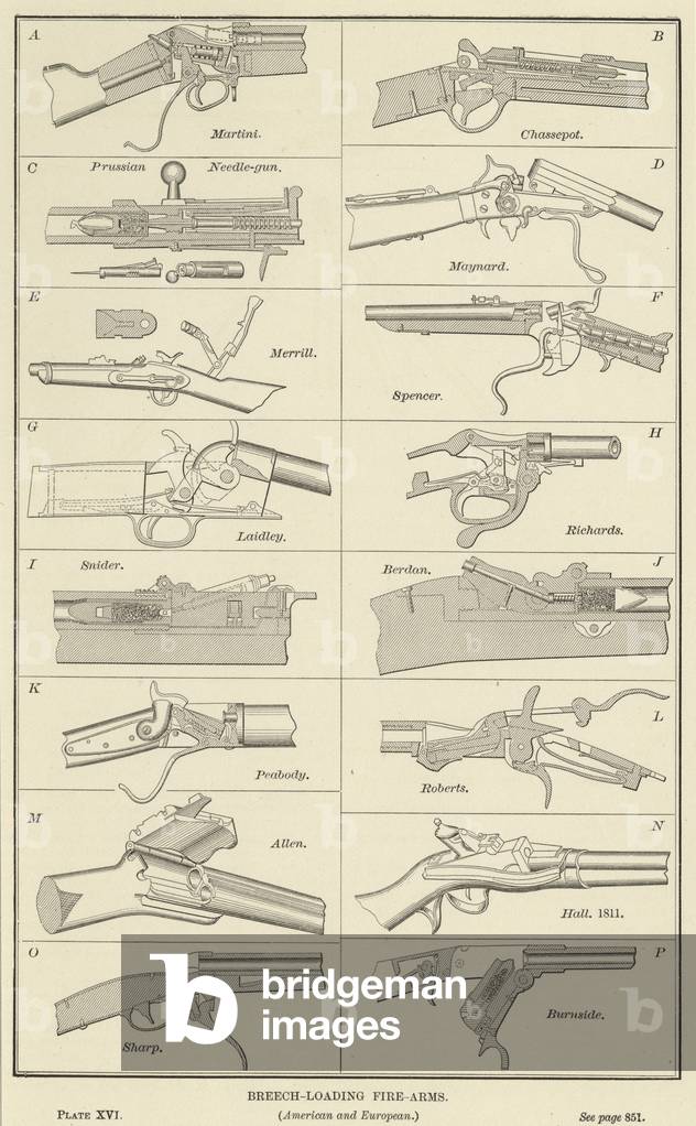 Breech-loading fire-arms, 1880 (litho)