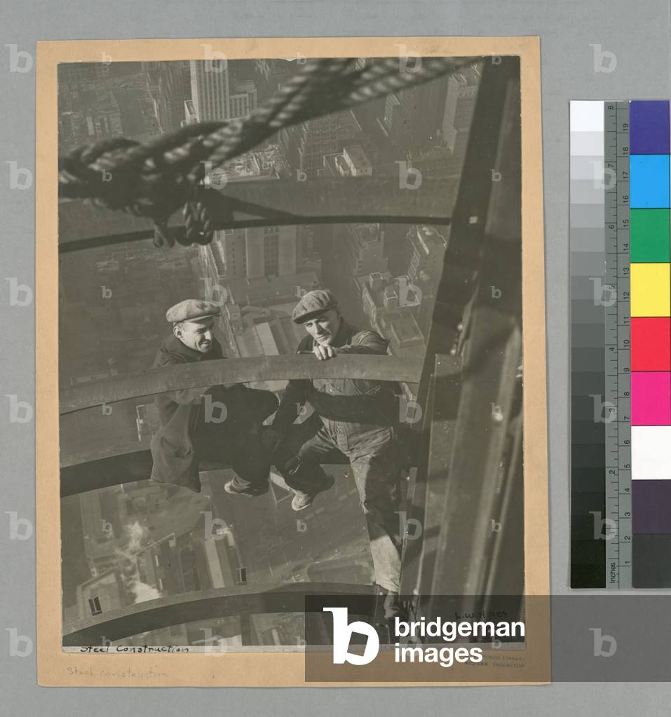 Two workers inspecting a steel, Empire State Building, 1931 (gelatin silver print)