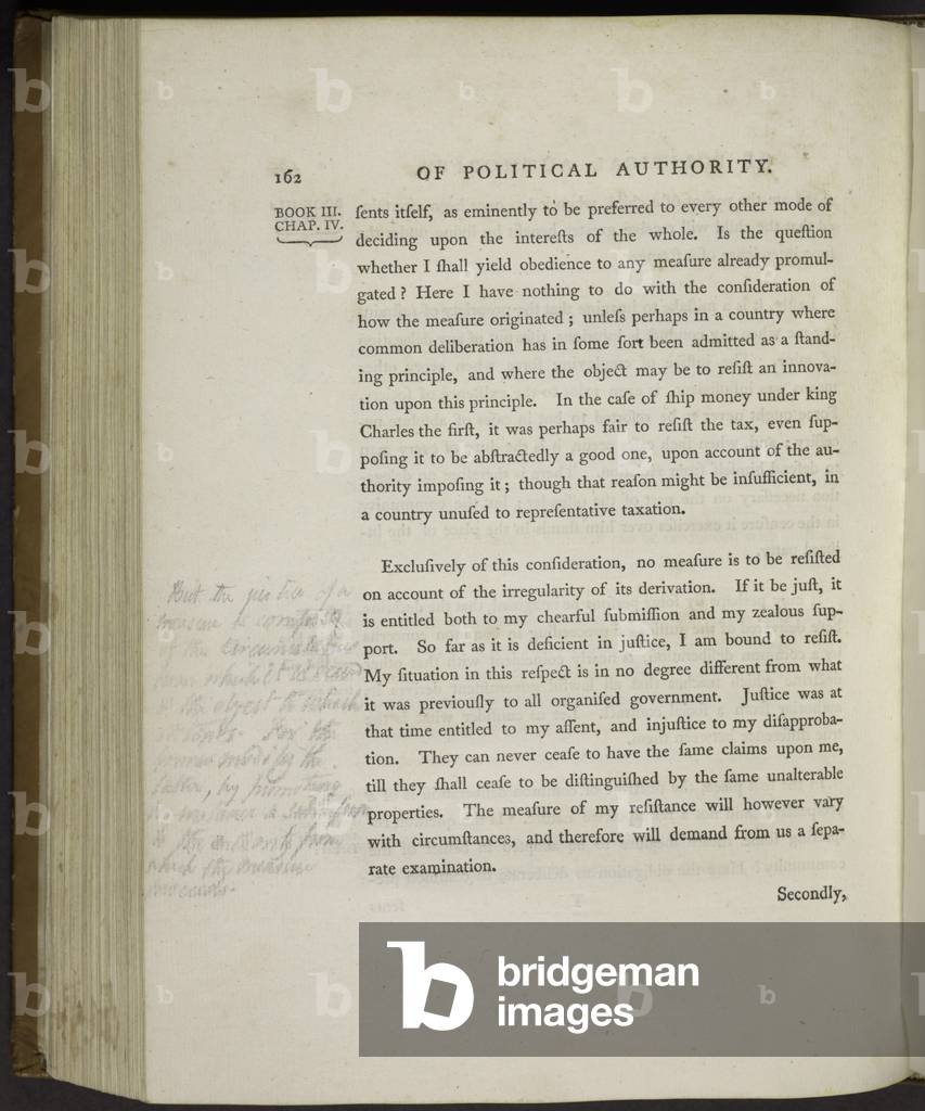 Shelley's annotations in a copy of Godwin's Political Justice, 1793 (litho)