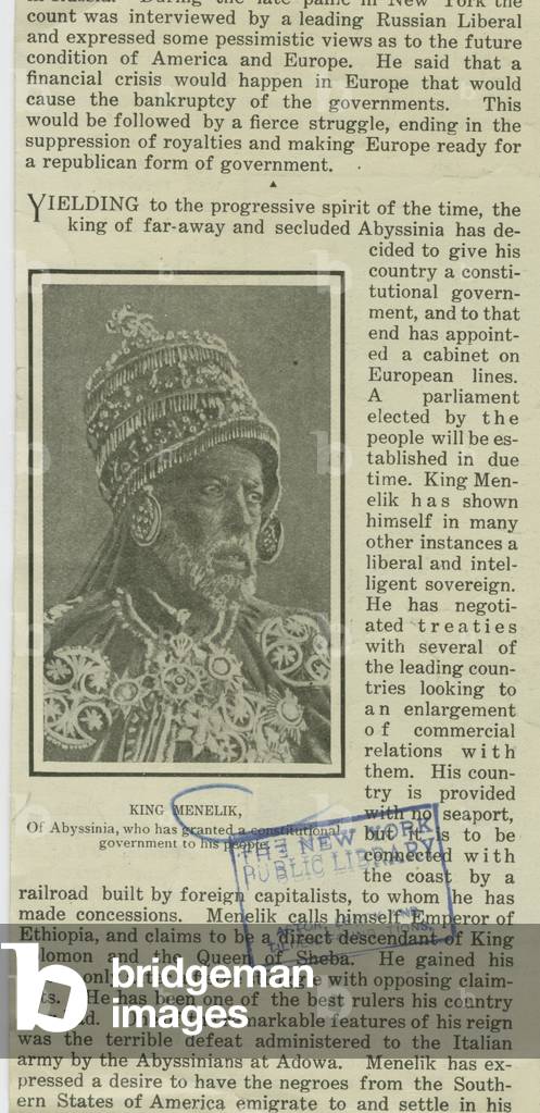 King Menelik (litho)