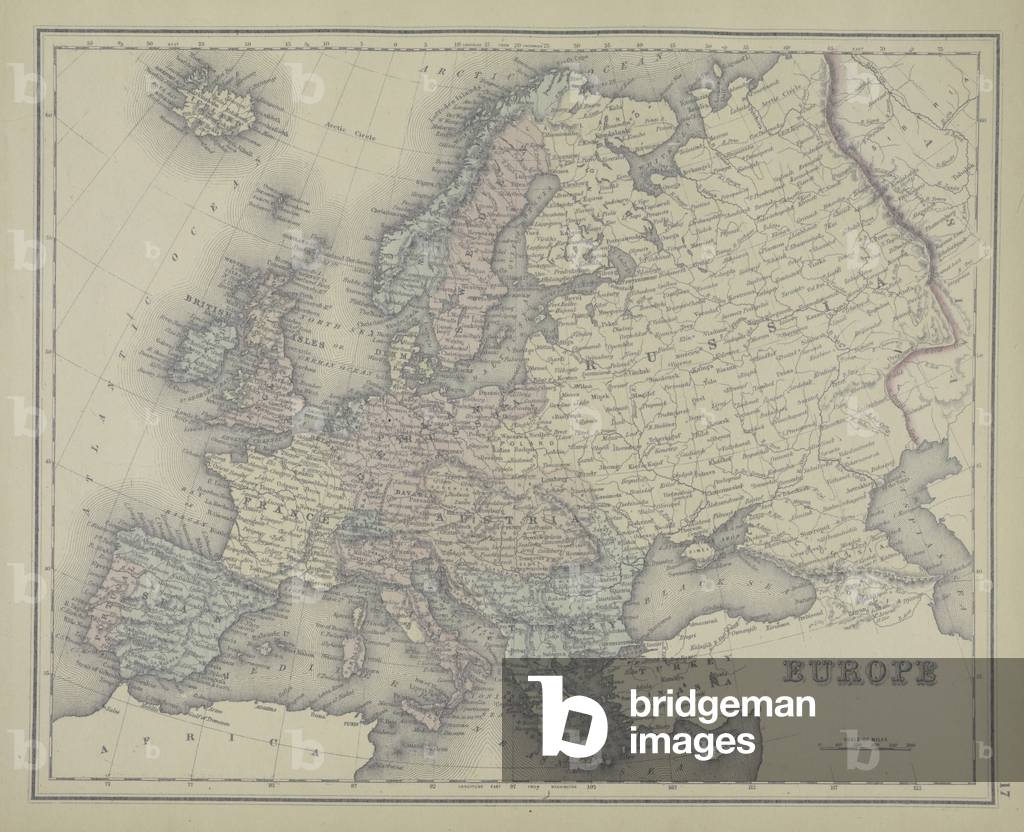 Europe, 1876 (colour litho)