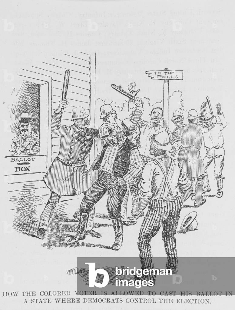 How the coloured voter is allowed to cast his ballot in a state where Democrats control the election 1899 by A