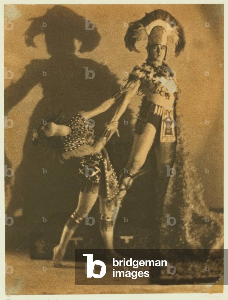 Ted Shawn and Martha Graham in Xochitl, 1920 (b/w photo)