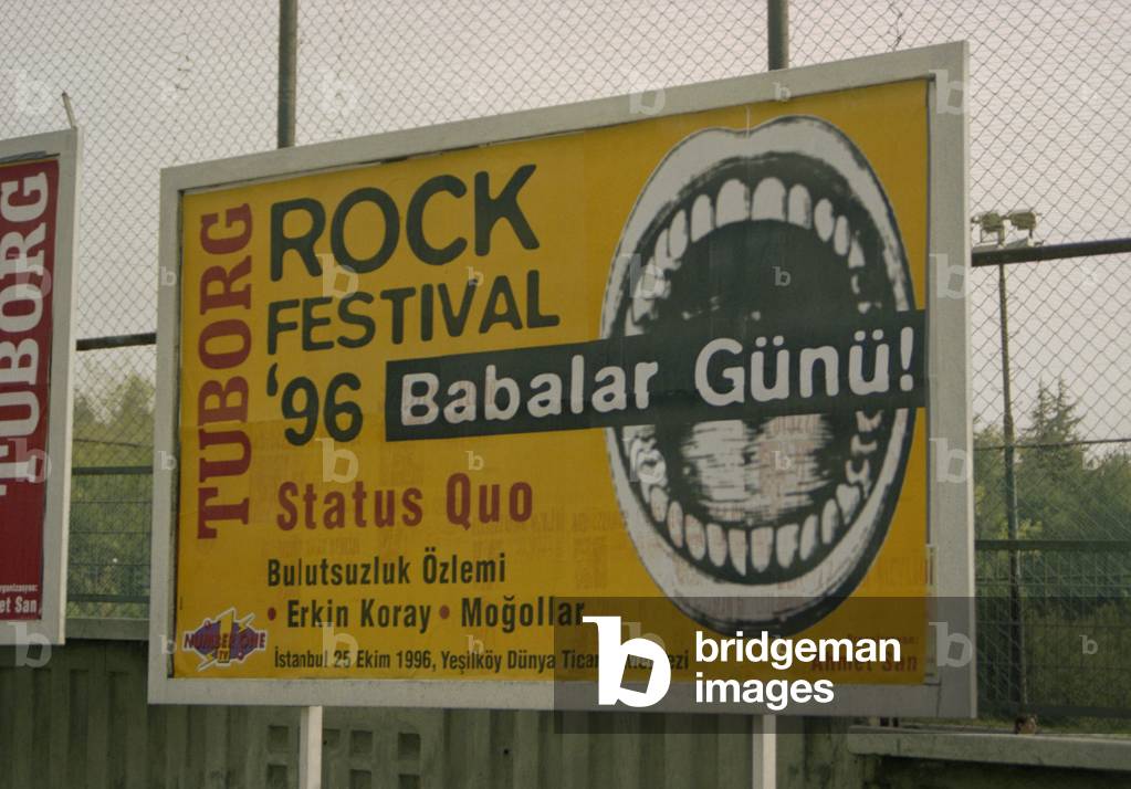 Poster advertising a rock concert in Istanbul, Turkey.