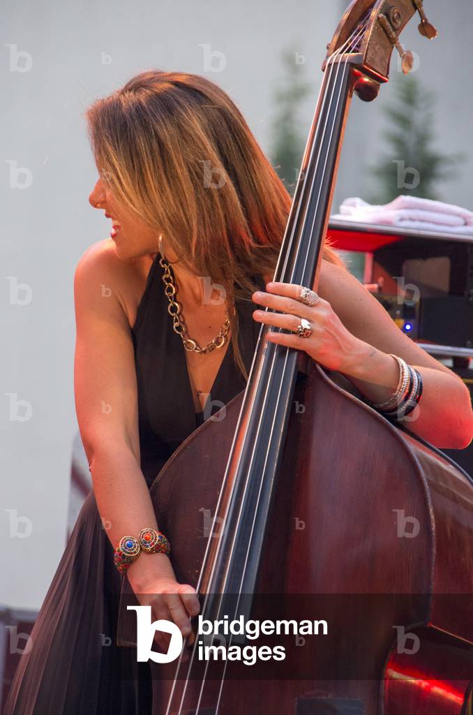 Female double-bass player