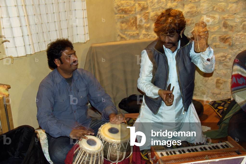 Indian tabla and khartal players