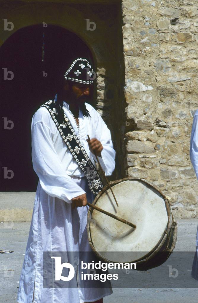 Moroccan Gnawa percussionist