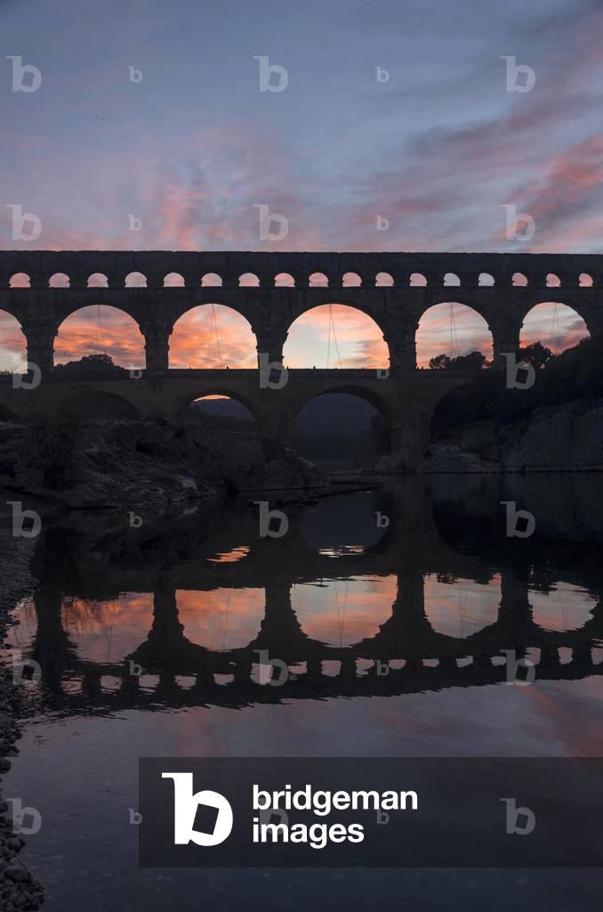 The Pont du Gard at sunset