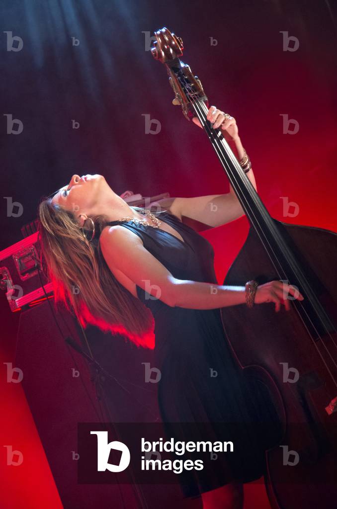 Female double-bass player