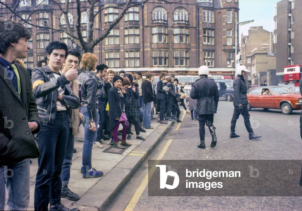 Punks and police in Sloane Square