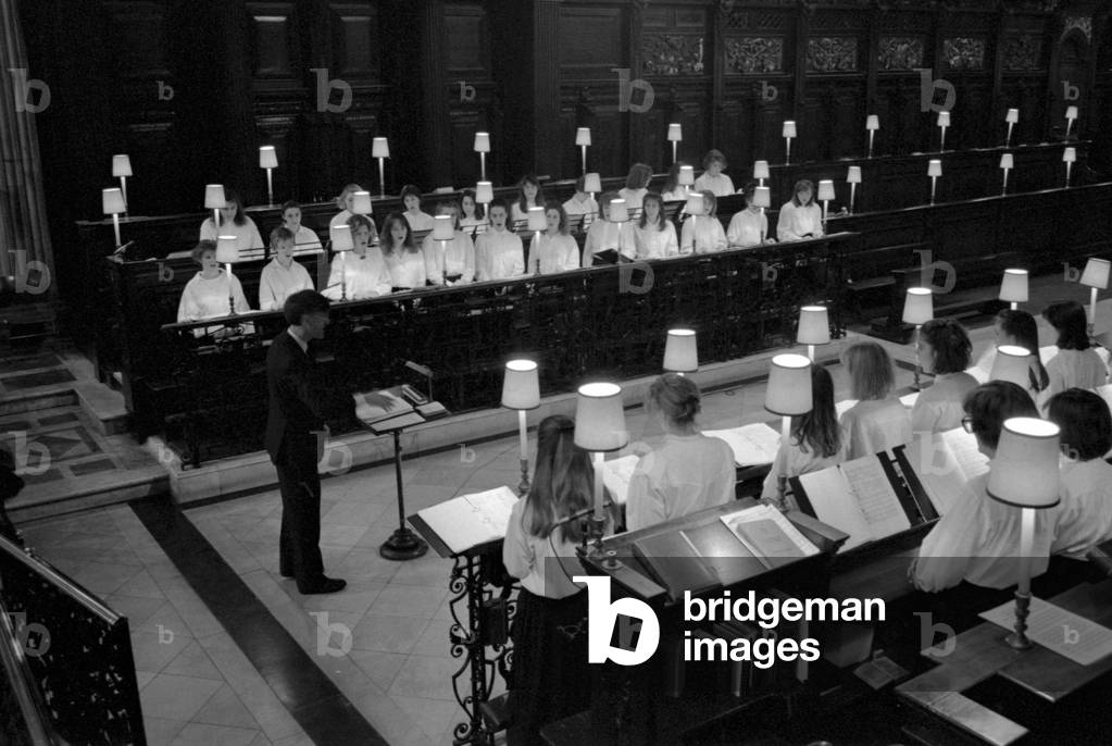 Girls' choir performing in St Paul's Cathedral, London.