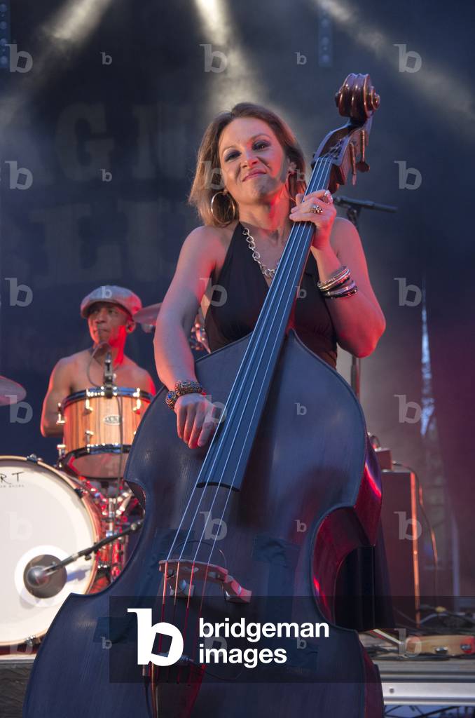 Female double-bass player