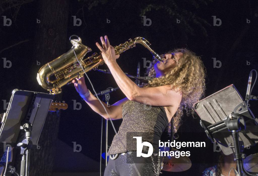 Female alto saxophone player (photo)