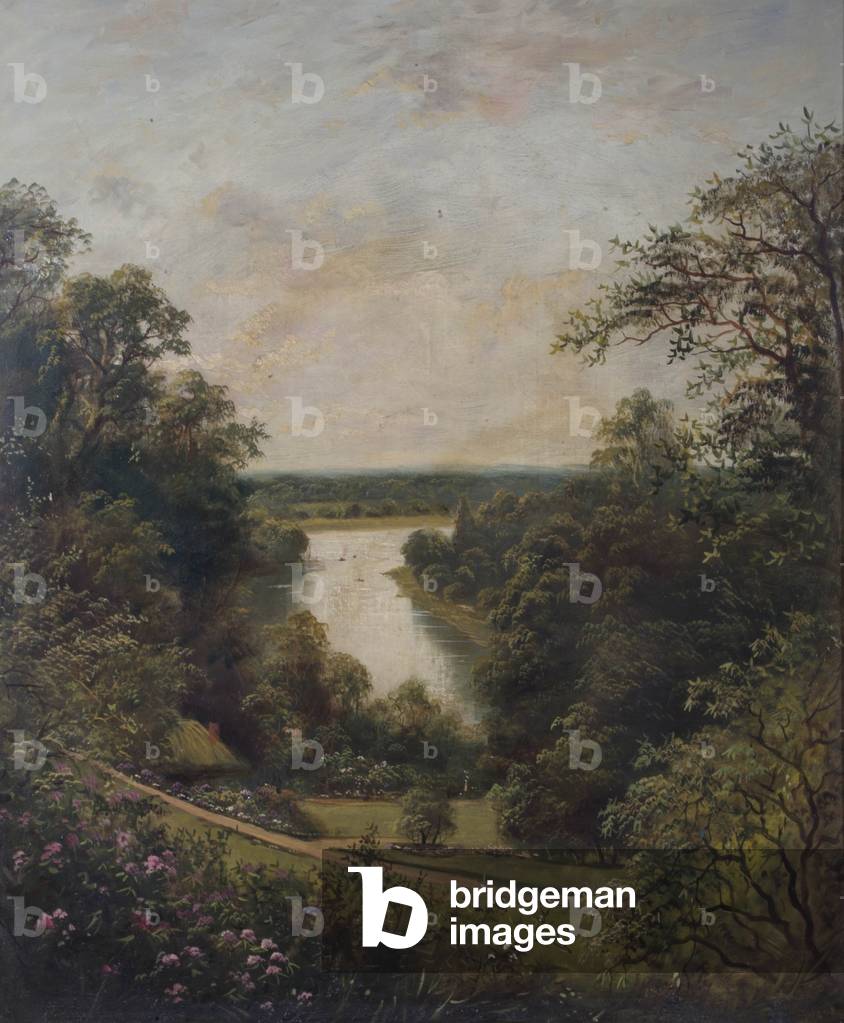 The Thames from the Terrace Gardens, Richmond, Surrey (oil on canvas)