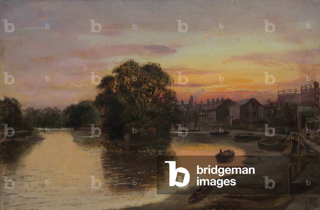 Kew at Sunset - Paton's property (oil on canvas)