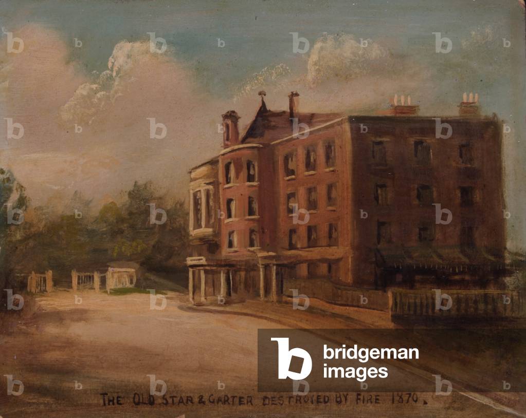 The Old 'Star and Garter', Destroyed by Fire, 1870 (oil on canvas)