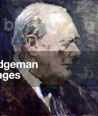 Sir Winston Churchill (1874-1965) (oil on board)
