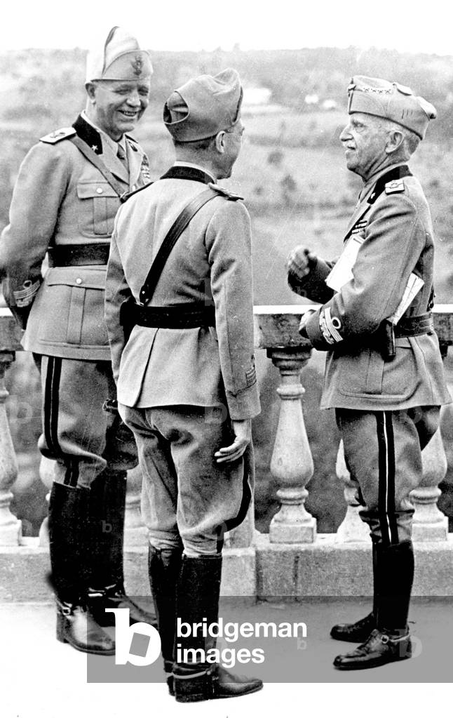 King Victtorio Emanuele III of Italy with ministers, c. 1936 (b/w photo)