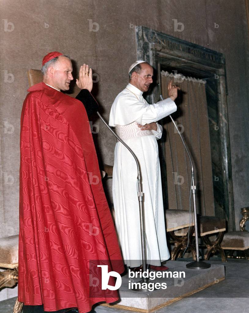Pope Paul VI with Cardinal Karol Wojtyla, Vatican, Rome, 1967 (photo)